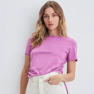 (SOLD) NWT Veronica Beard Tazi drawstring tee - vivid orchid pink